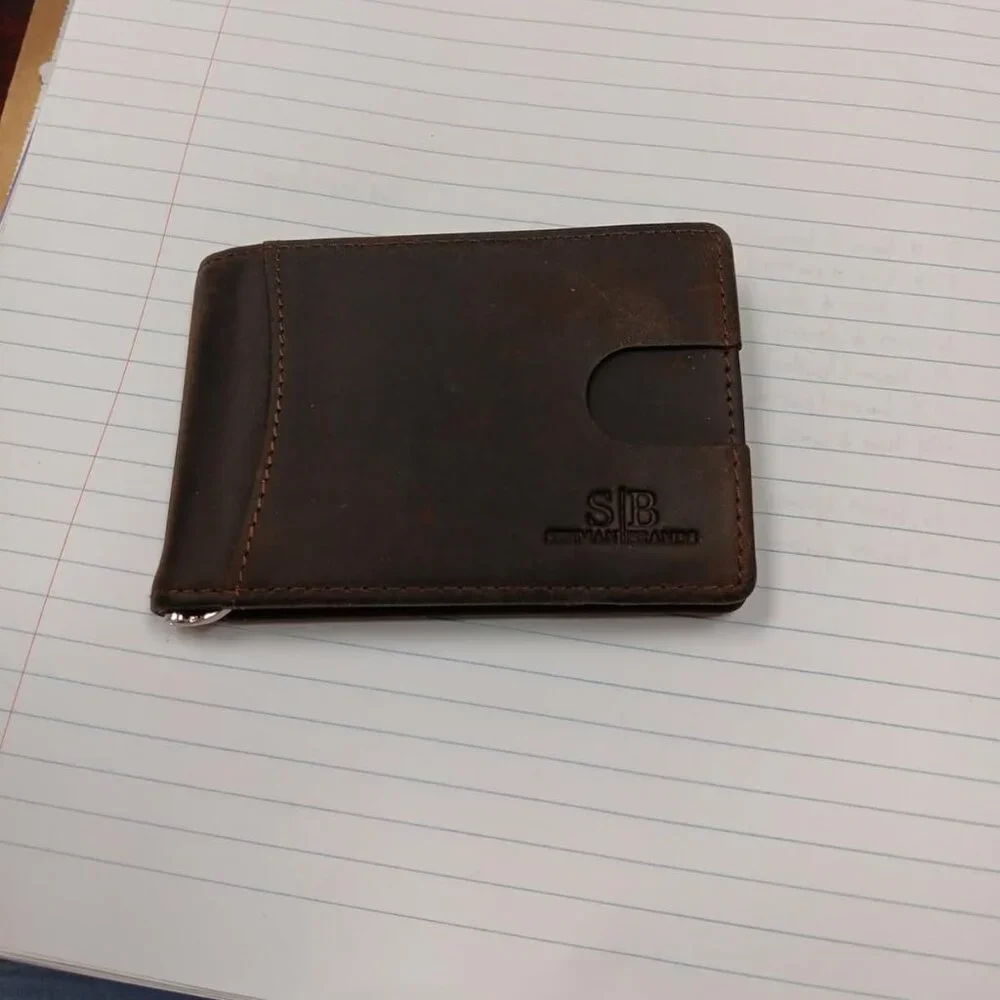 RFID Blocking Slim Bifold Genuine Leather Minimalist Front Pocket Wallet for Men